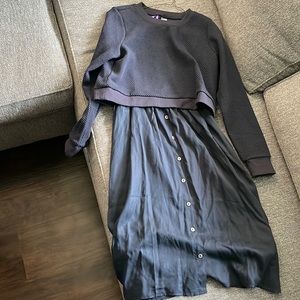 Seraphine maternity/nursing two piece navy dress. NWT